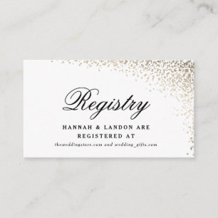 Gold Confetti Wedding Registry Informatiekaartje