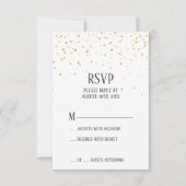 Gold Confetti Wedding RSVP Kaart (Voorkant)