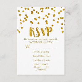 Gold Confetti Wedding RSVP-kaarten RSVP Kaartje