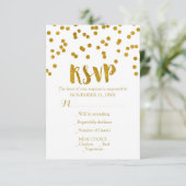 Gold Confetti Wedding RSVP-kaarten RSVP Kaartje (Staand voorkant)