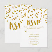 Gold Confetti Wedding RSVP-kaarten RSVP Kaartje (Voorkant / Achterkant)