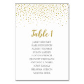 Gold Confetti Wedding Seating Chart | Aangepaste k Kaart (Voorkant)