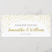 Gold Confetti Wedding Seating Chart | Aangepaste k Programmakaart (Voorkant)