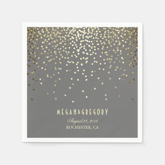 Gold Confetti Wedding Servet (Voorkant)