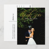 Gold Confetti Wedding Thank You Postcard Briefkaart (Voorkant / Achterkant)