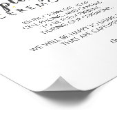 Gold Confetti Wedding Unplugged Ceremony Sign Poster (Hoek)