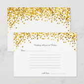 Gold Confetti Wedding Wishes & Advice Kaarten (Voorkant / Achterkant)