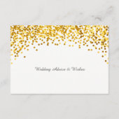 Gold Confetti Wedding Wishes & Advice Kaarten (Achterkant)