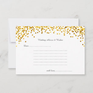 Gold Confetti Wedding Wishes & Advice Kaarten