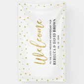 Gold Confetti Welcome Wedding Jubileum Party Spandoek (Verticaal)