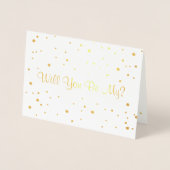 Gold Confetti, word jij mijn Bridesmaid? Folie Kaarten (Voorkant)