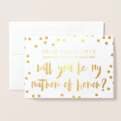 Gold Confetti zal jij mijn tactiek zijn. Folie Kaarten (Voorkant met envelop)