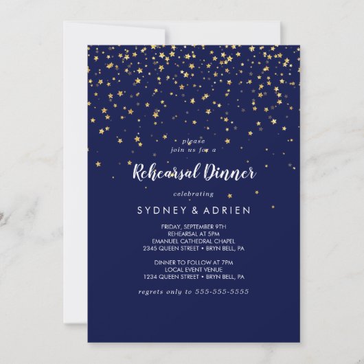 Gold Confetti | Zeevarendrierepetitie Kaart (Voorkant)