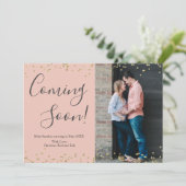 Gold Confetti Zwangerschap Kaart op roze (Staand voorkant)