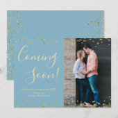 Gold Confetti zwangerschapsaankondiging Kaart op b (Voorkant / Achterkant)