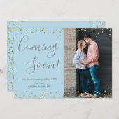 Gold Confetti zwangerschapsaankondiging Kaart op b (Voorkant / Achterkant)