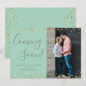 Gold Confetti zwangerschapsaankondiging Kaart op M (Voorkant / Achterkant)