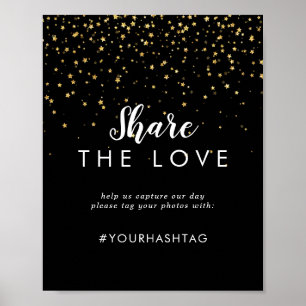 Gold Confetti   Zwart aandeel in het liefdesteken Poster