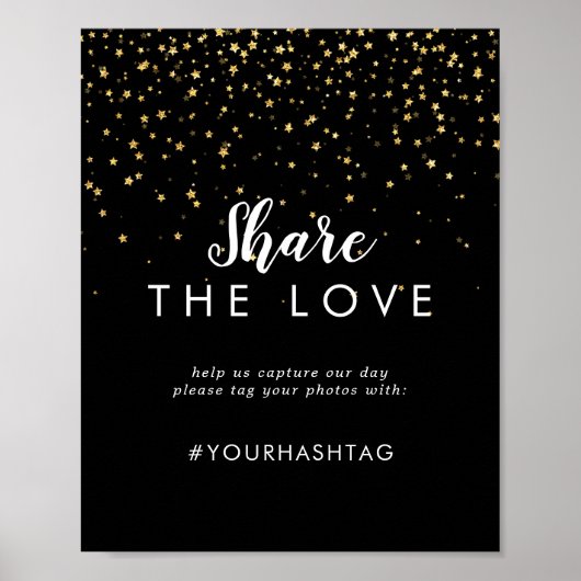 Gold Confetti | Zwart aandeel in het liefdesteken Poster (Voorkant)