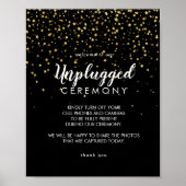 Gold Confetti | Zwart niet-aangesloten ceremoniete Poster (Voorkant)