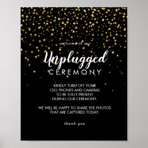 Gold Confetti   Zwart niet-aangesloten ceremoniete Poster