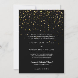 Gold Confetti | Zwarte traditionele bruiloft Kaart
