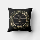 Gold Conffeti, Heart 50th Wedding Jubileum Kussen (Achterkant)