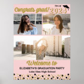 Gold Congrates Afstudeerder 3 fotocollage Welkomst Poster (Voorkant)