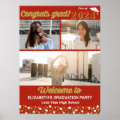 Gold Congrates Afstudeerder 3 fotocollage Welkomst Poster (Voorkant)