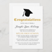 Gold Congrats Afstuderen Uitnodiging (Voorkant / Achterkant)