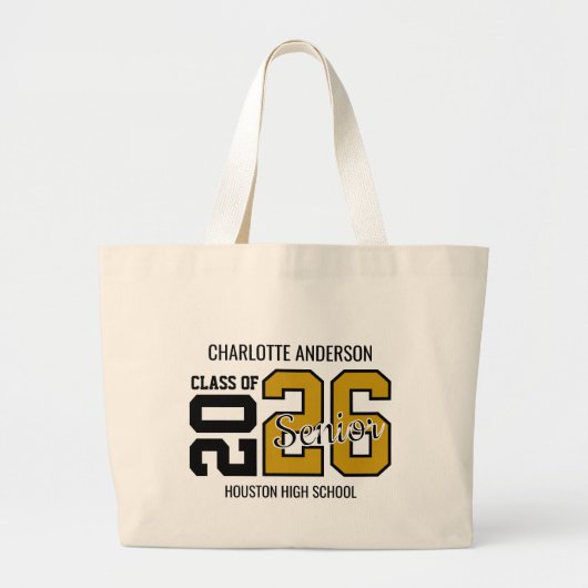 Gold Congrats Graduation Grote Tote Bag (Voorkant)