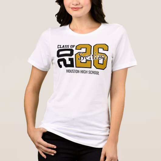 Gold Congrats Graduation Tri-Blend Shirt (Voorkant)