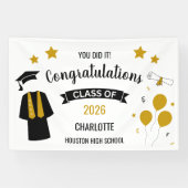 Gold Congratulations Graduation Spandoek (Horizontaal)