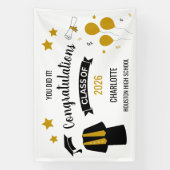Gold Congratulations Graduation Spandoek (Verticaal)