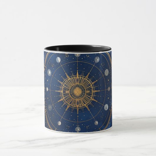 Gold Constellation Astrology Coffee Cup Mok (Midden)