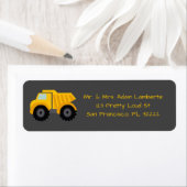 Gold Construction Dump Truck Return Label (Insitu)