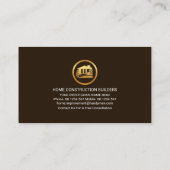 Gold Construction Handyman Tools Renovation Visitekaartje (Achterkant)
