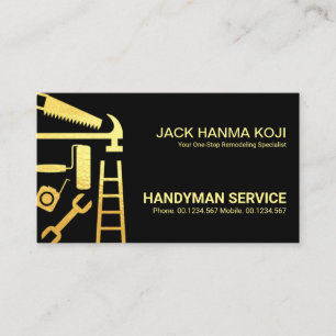 Gold Construction Handyman Tools Visitekaartje