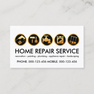 Gold Construction Handyman Tools Visitekaartje