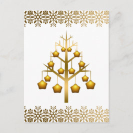 Gold Contemited Kerstmis Feestdagenkaart