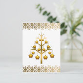 Gold Contemited Kerstmis Feestdagenkaart (Staand voorkant)