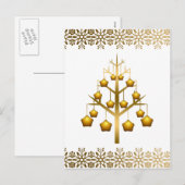 Gold Contemited Kerstmis Feestdagenkaart (Voorkant / Achterkant)