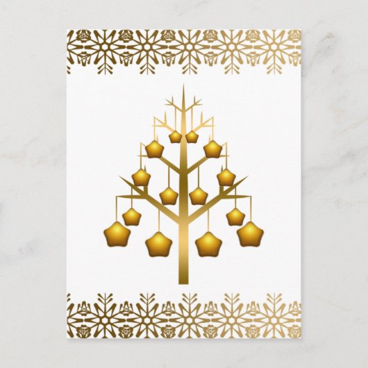 Gold Contemited Kerstmis Feestdagenkaart (Voorkant)