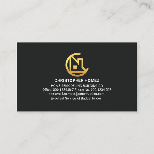 Gold Contractor Tools Builder Visitekaartje (Achterkant)