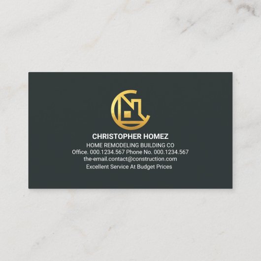 Gold contractor tools contractant visitekaartje (Achterkant)