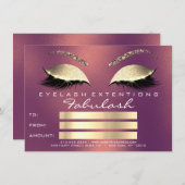 Gold Copper Lashes Extenst Makeup Certificate Cade (Voorkant / Achterkant)
