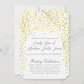 Gold Copper  Typography Wedding Invitation Kaart (Voorkant)