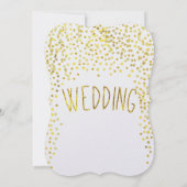 Gold Copper  Typography Wedding Invitation Kaart (Achterkant)