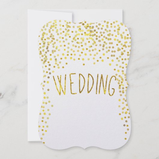 Gold Copper  Typography Wedding Invitation Kaart (Achterkant)