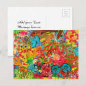 Gold Coral Summer Tropical Ocean Fish Waterverf Briefkaart (Voorkant / Achterkant)